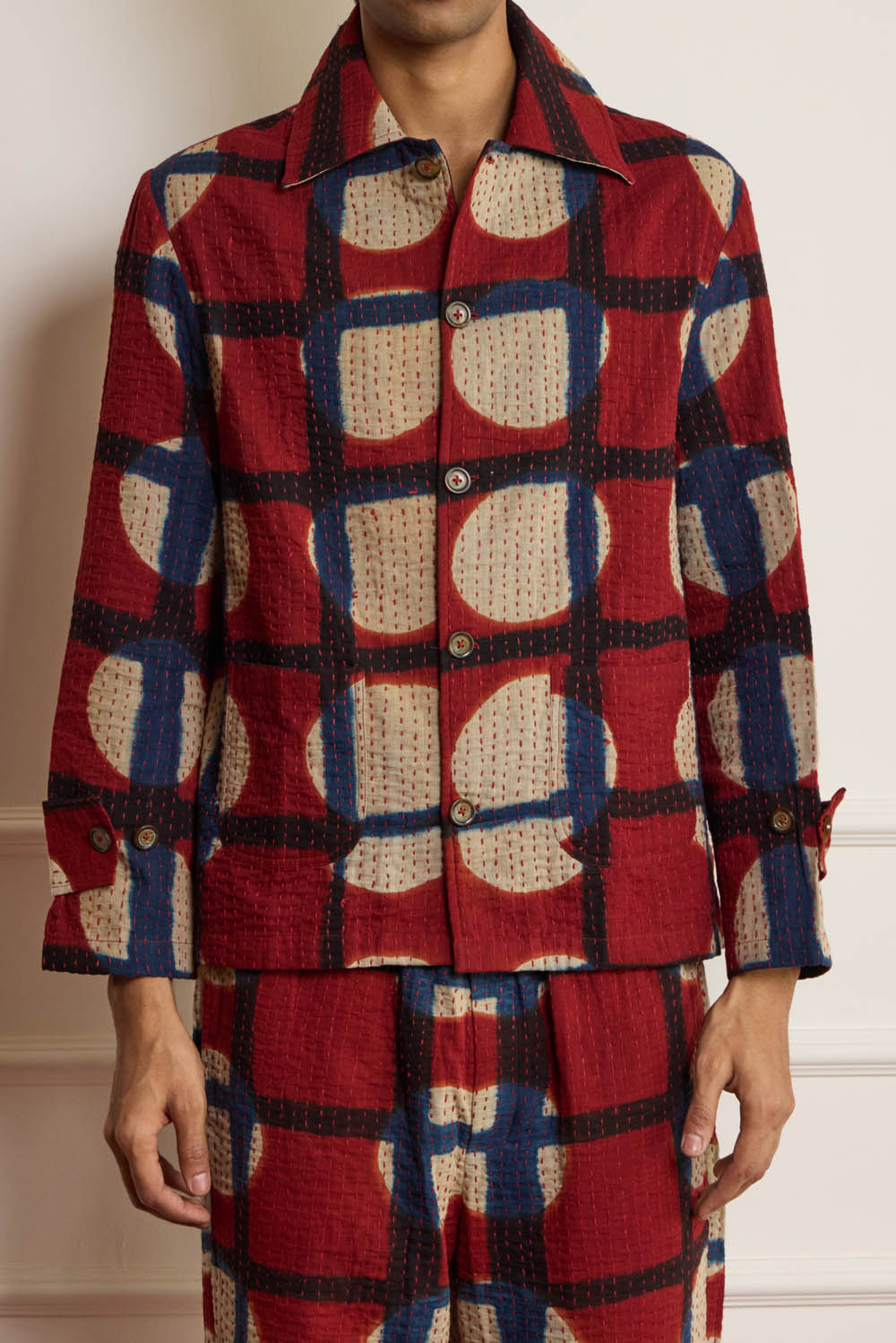 Clamp Dyed Kantha Jacket