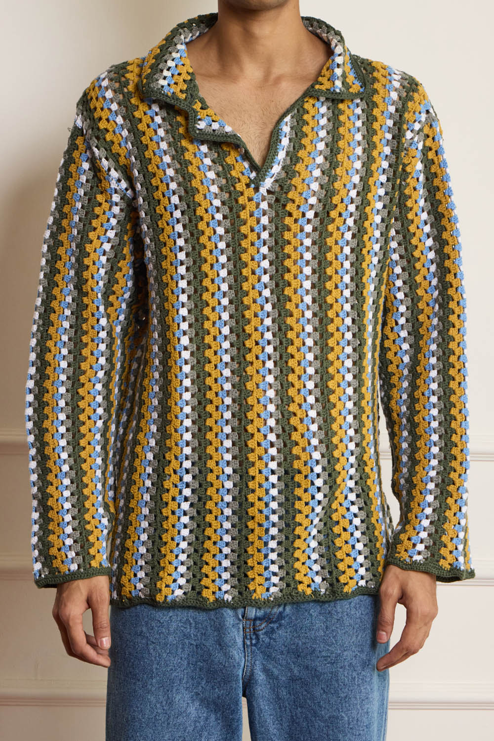 Striped Crochet Popover