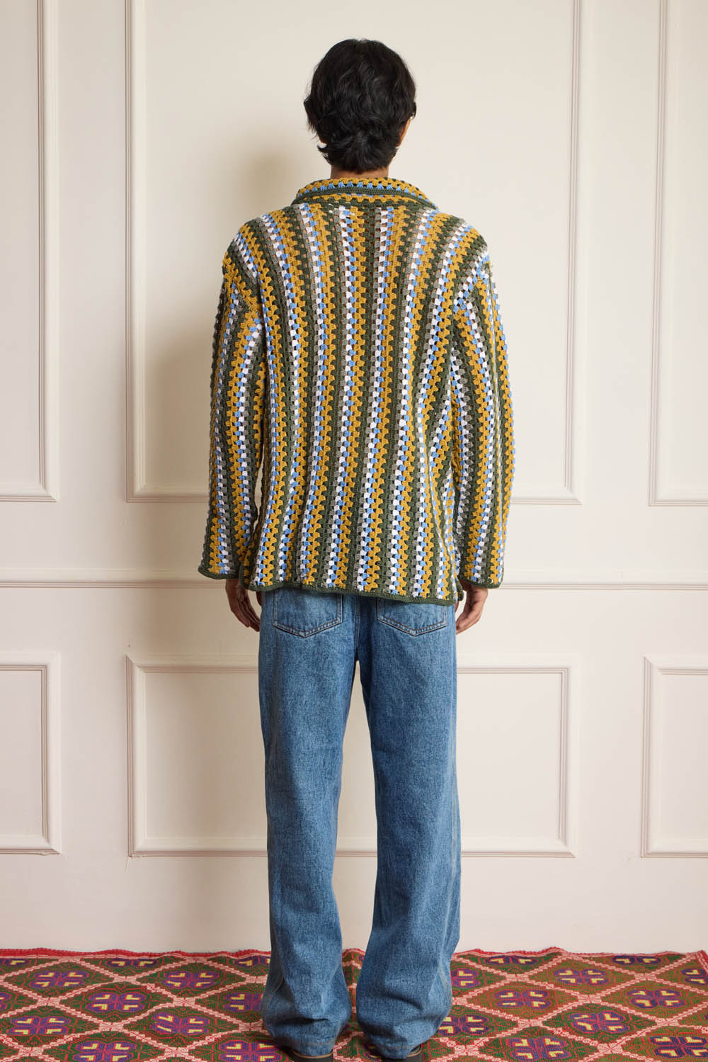 Striped Crochet Popover