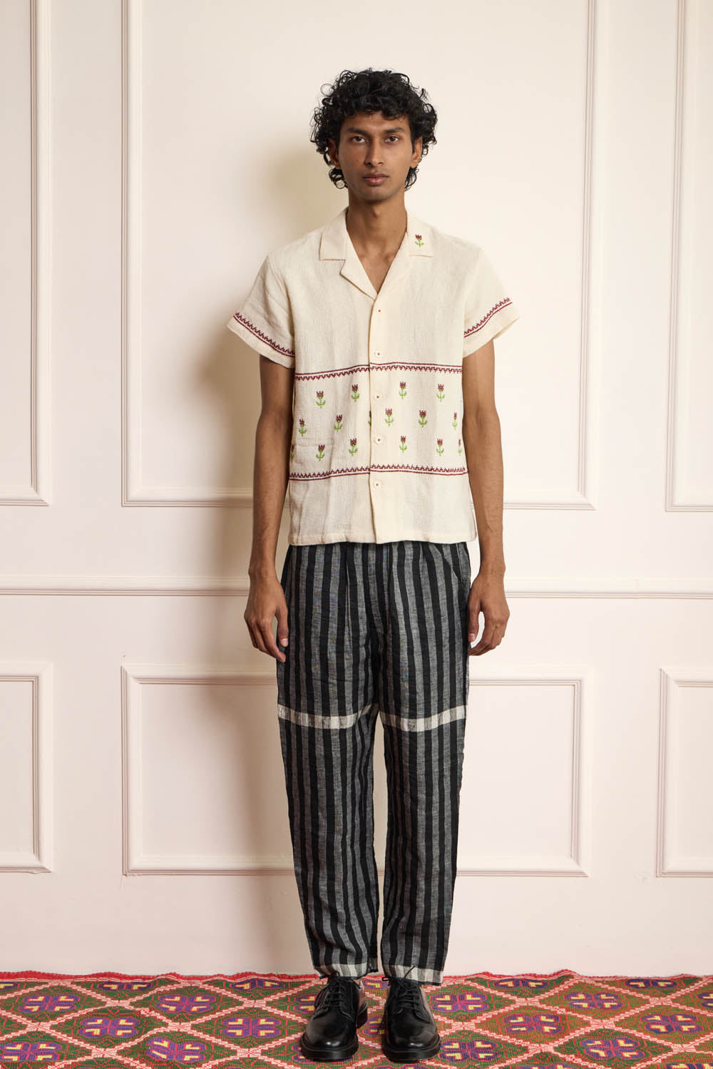 Tulip Cross Stitch Embroidered Shirt