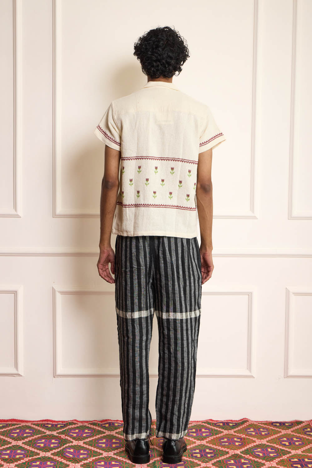 Tulip Cross Stitch Embroidered Shirt