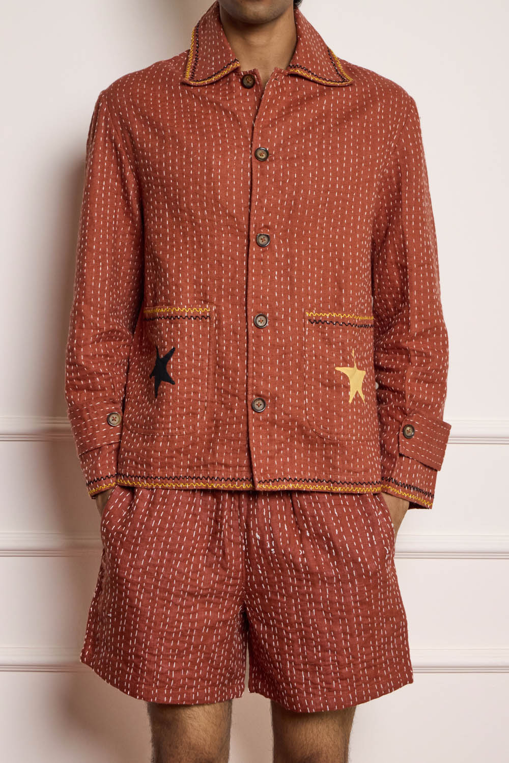 Applique Kantha Blouson Jacket