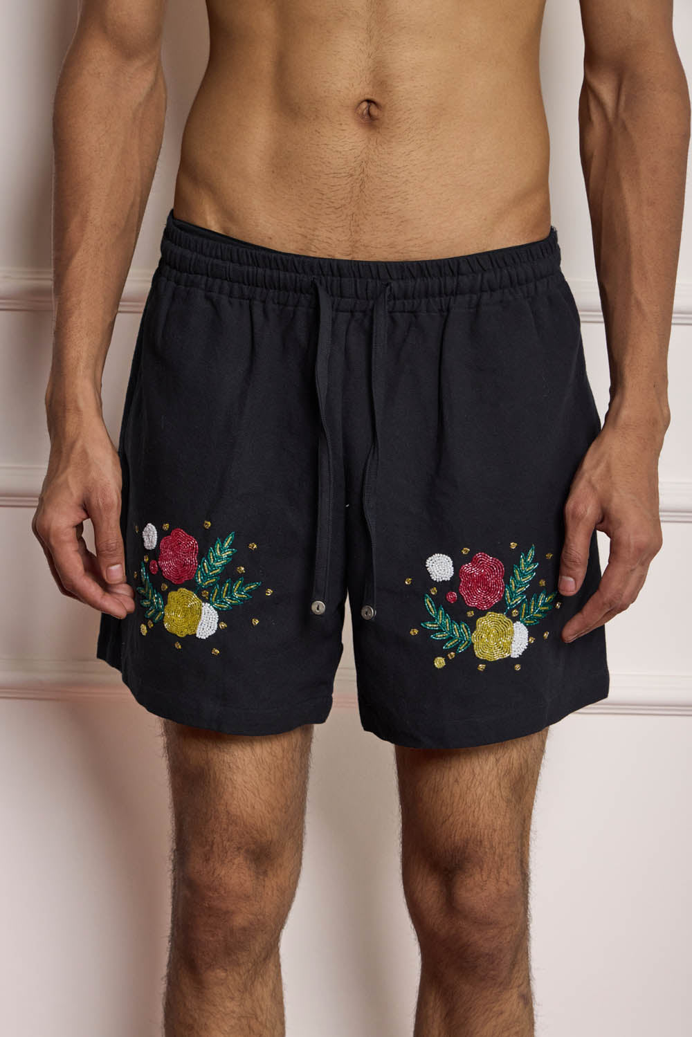 Floral Embroidered Shorts