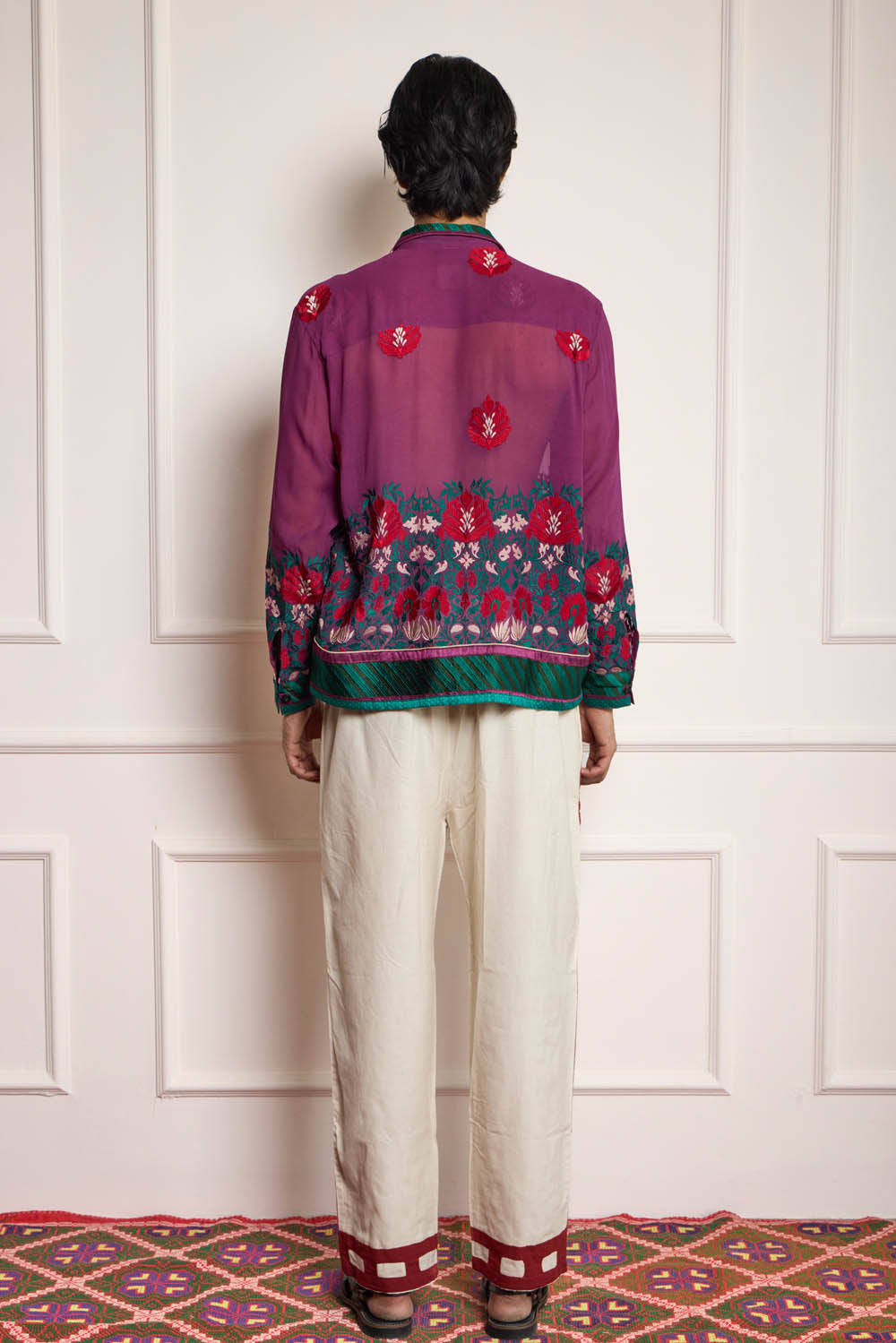 Applique Side Seam Drawstring Trousers