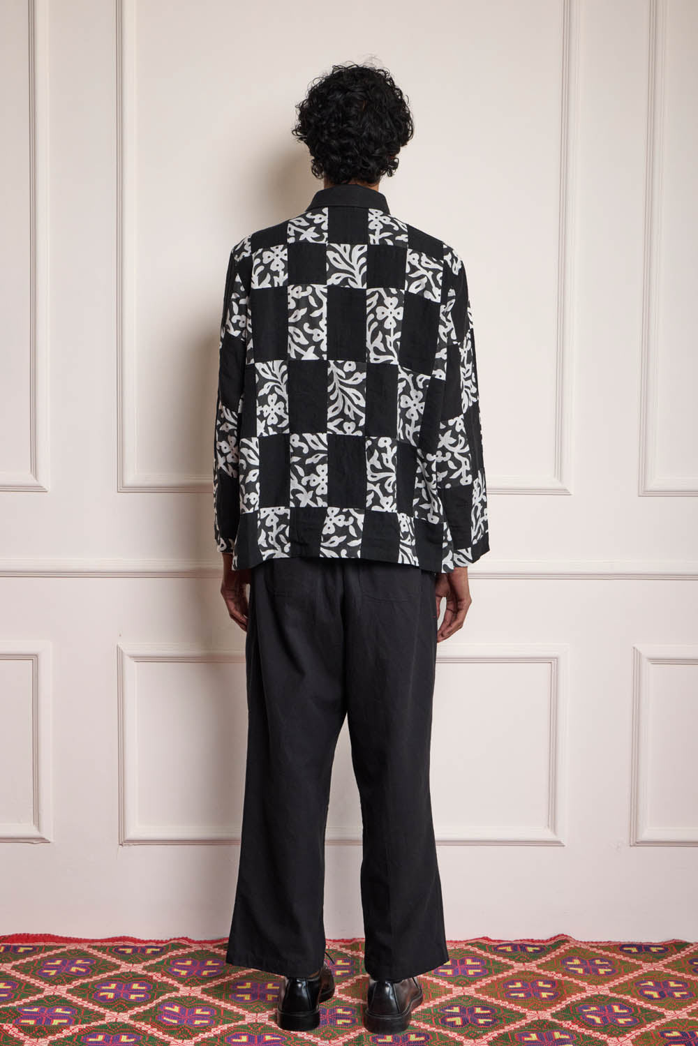 Block Printed Patch Popover Shirt