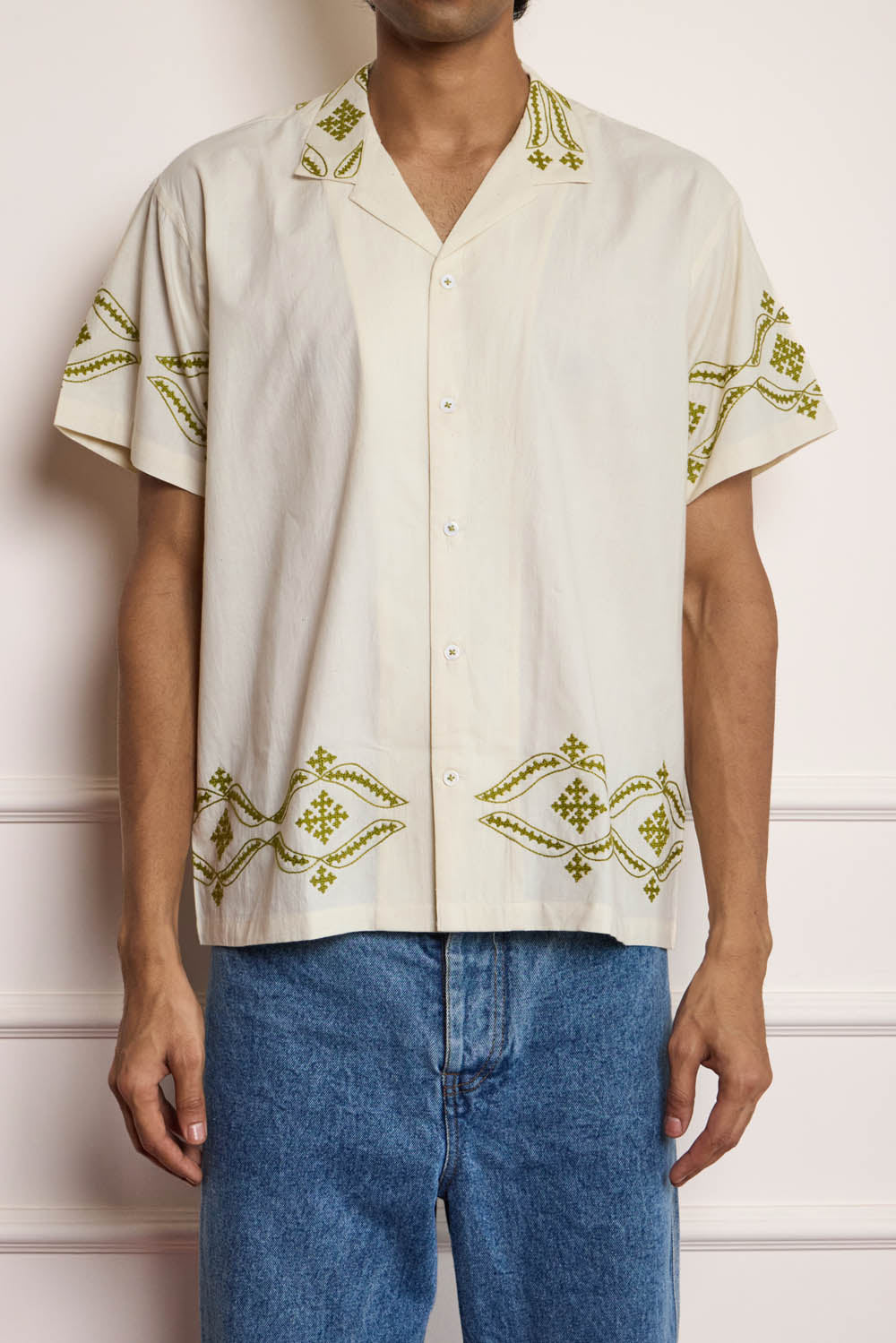 Silk Route Embroidery Khadi Shirt
