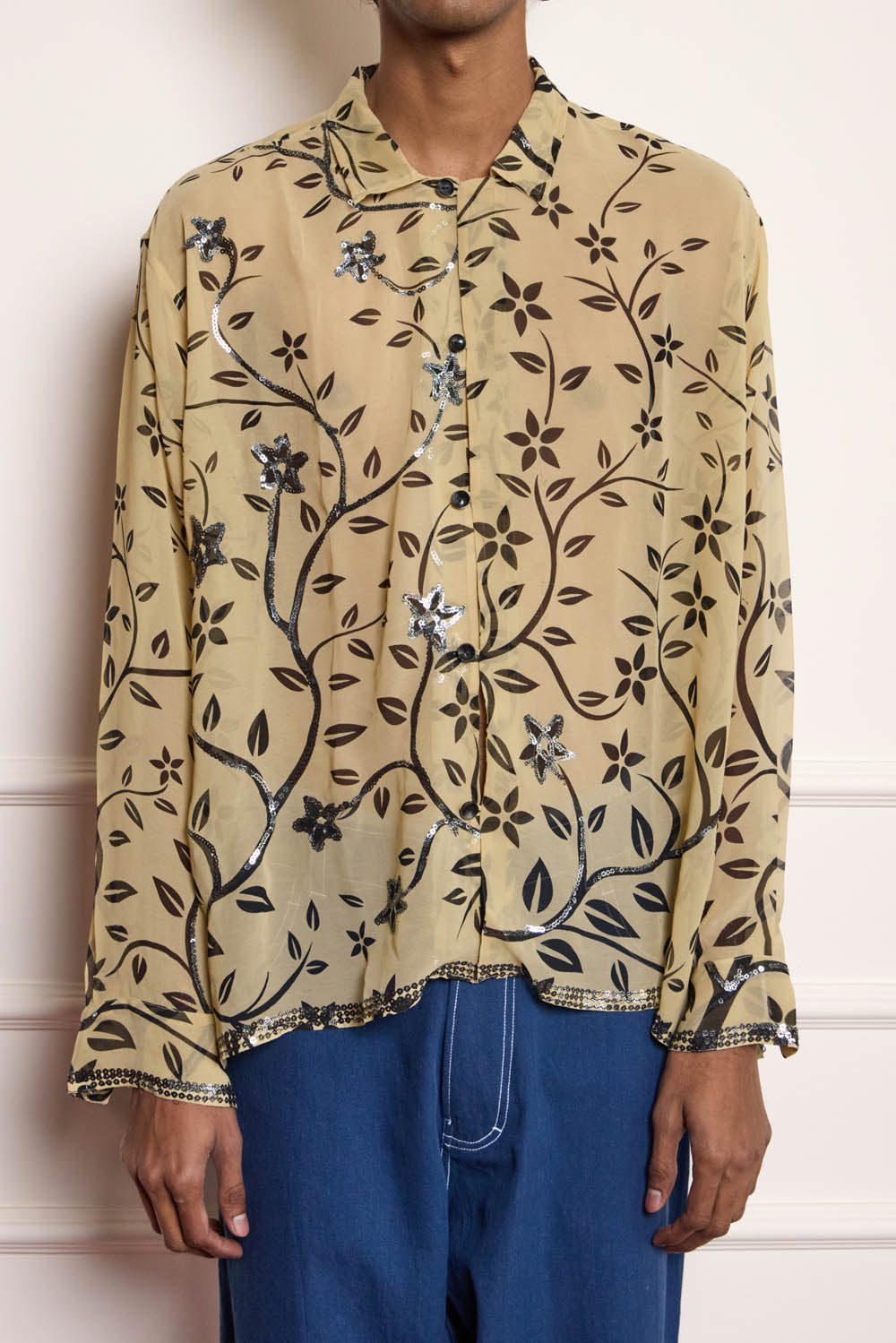 Vintage Silk Embroidered Shirt