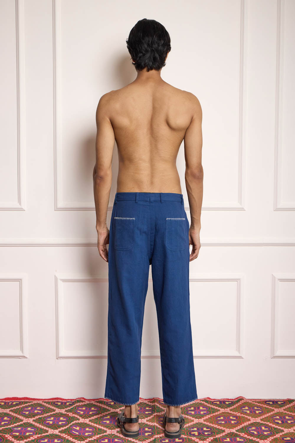 Kantha Knee Patch Embroidered Pants