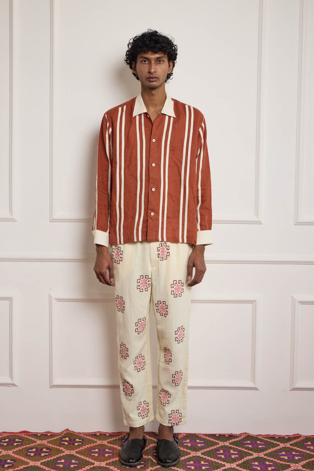 Cross Stitch Embroidered Pants