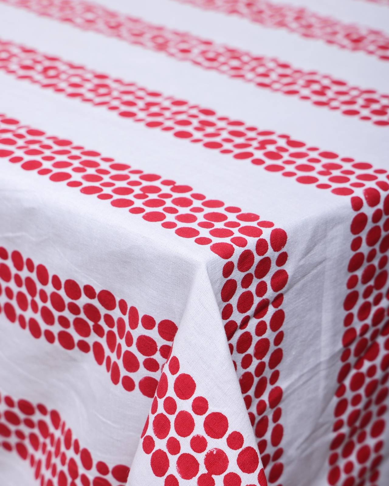 Block Printed Tablecloth - Red