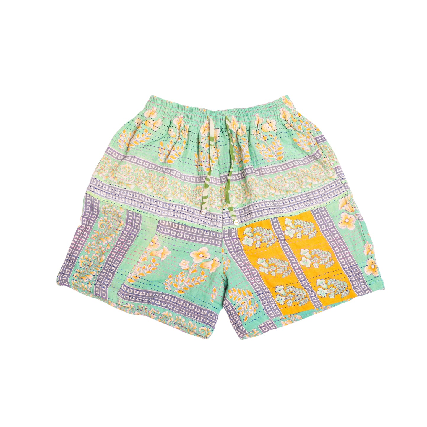 Vintage Kantha Quilted Shorts