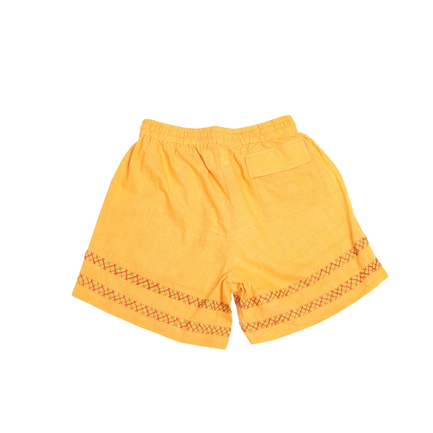 Yellow Embroidered Shorts