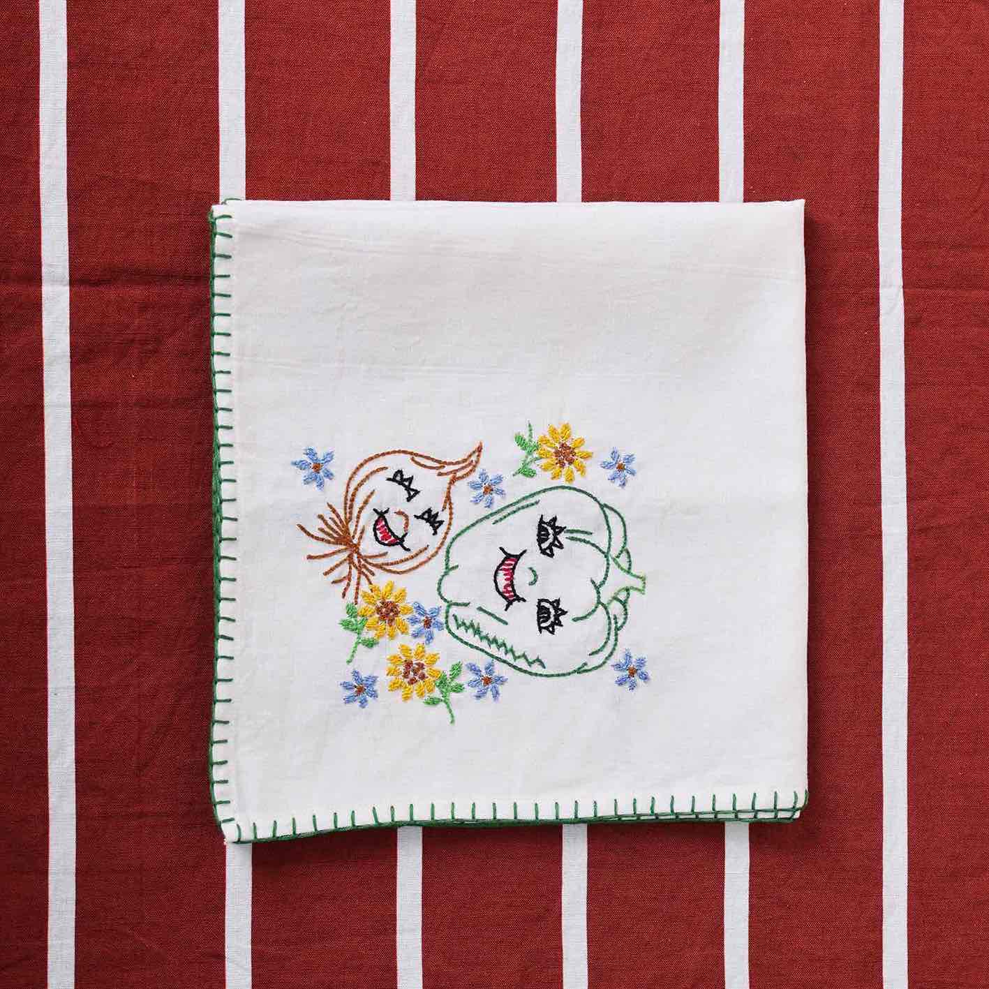 Vegetables Hand Embroidered Table Napkin