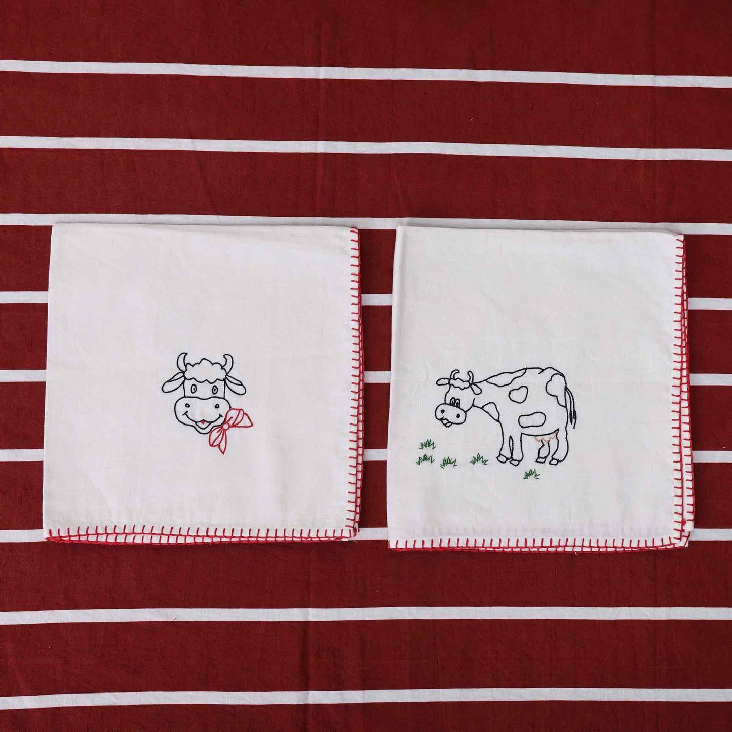 Cow Embroidered Table Napkin