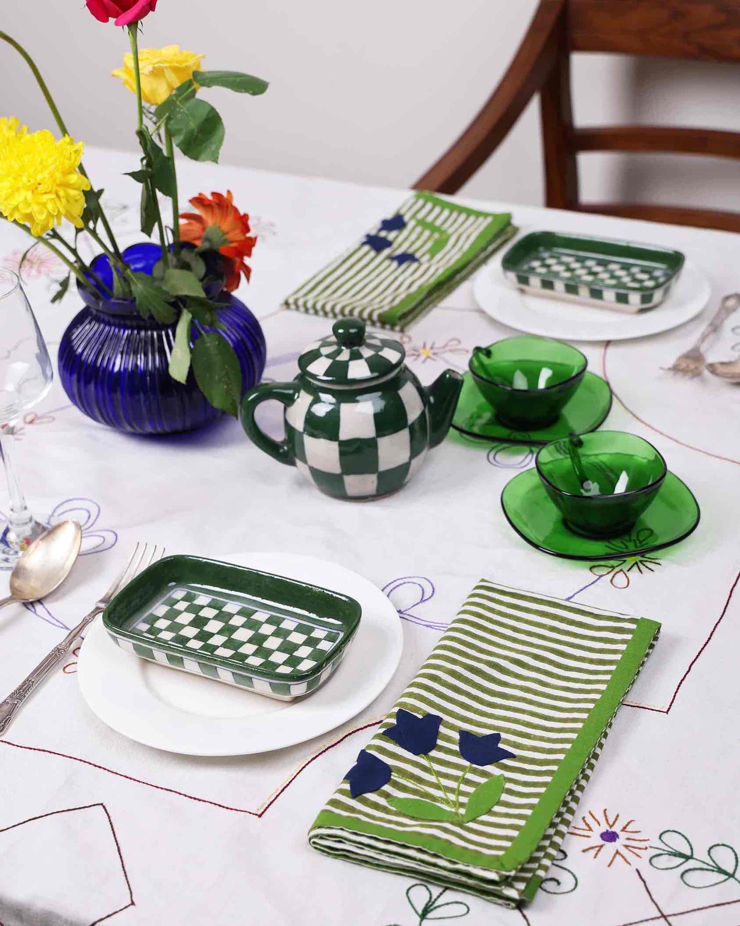 Antique Embroidered Tablecloth