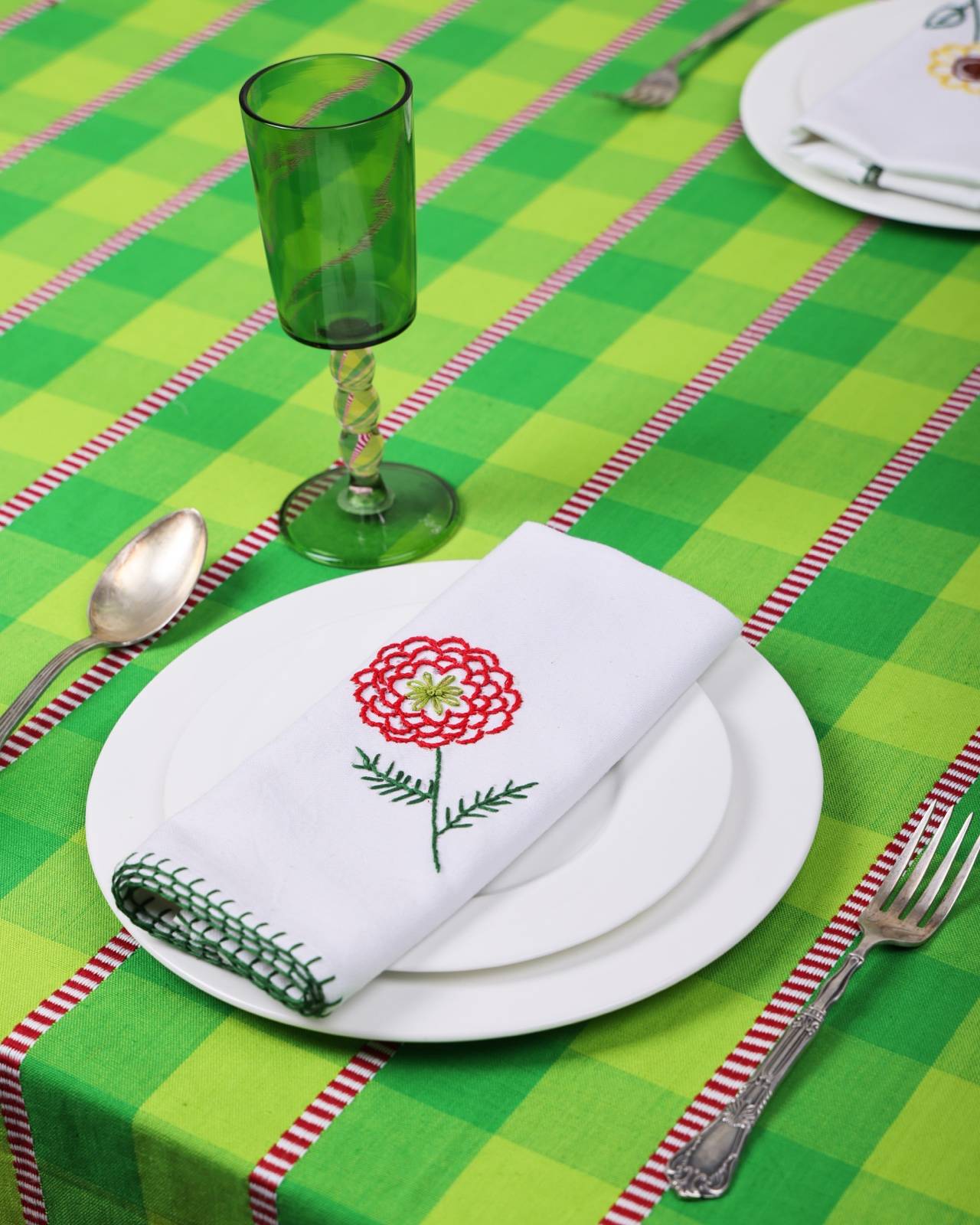 Chettinad Handwoven Checks Tablecloth