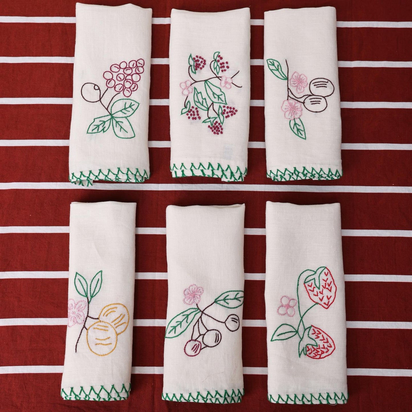 Fruit Embroidered Table Napkin