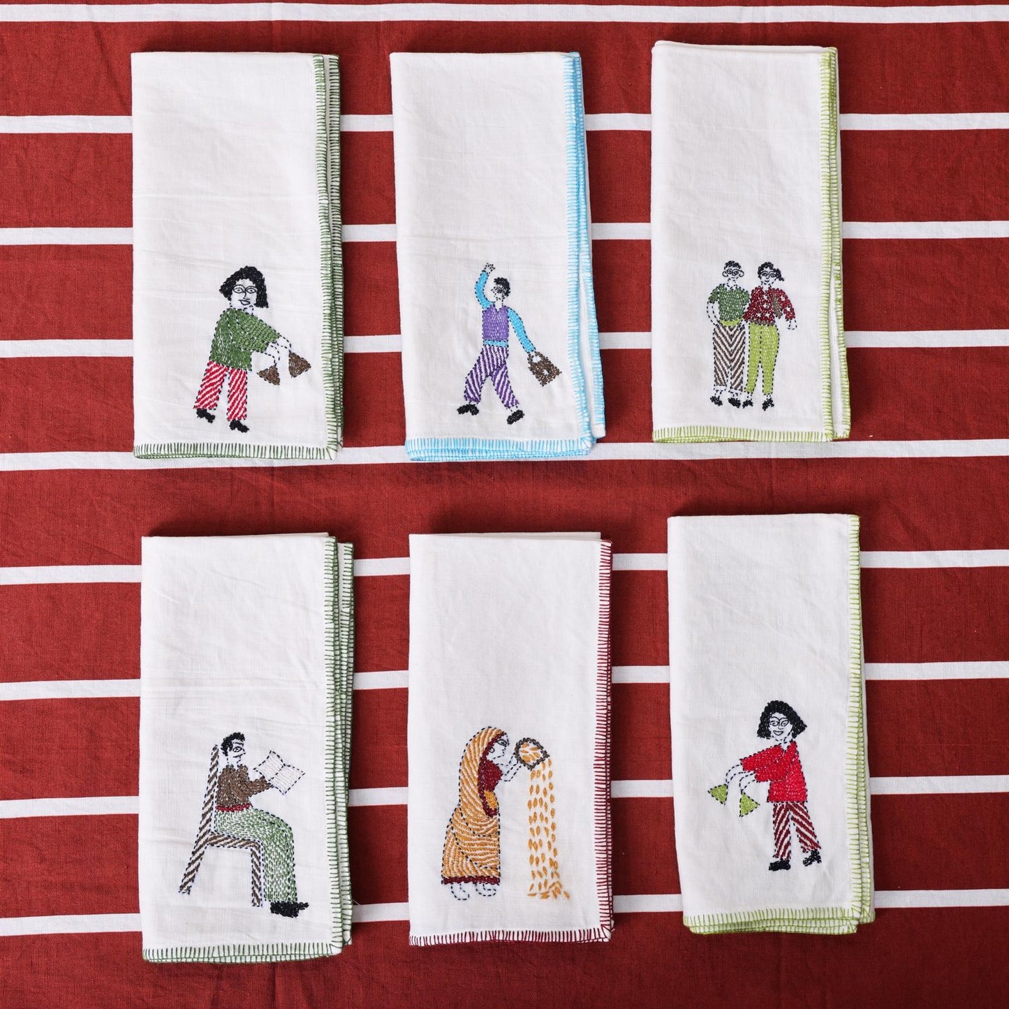 Kantha Embroidered Table Napkins