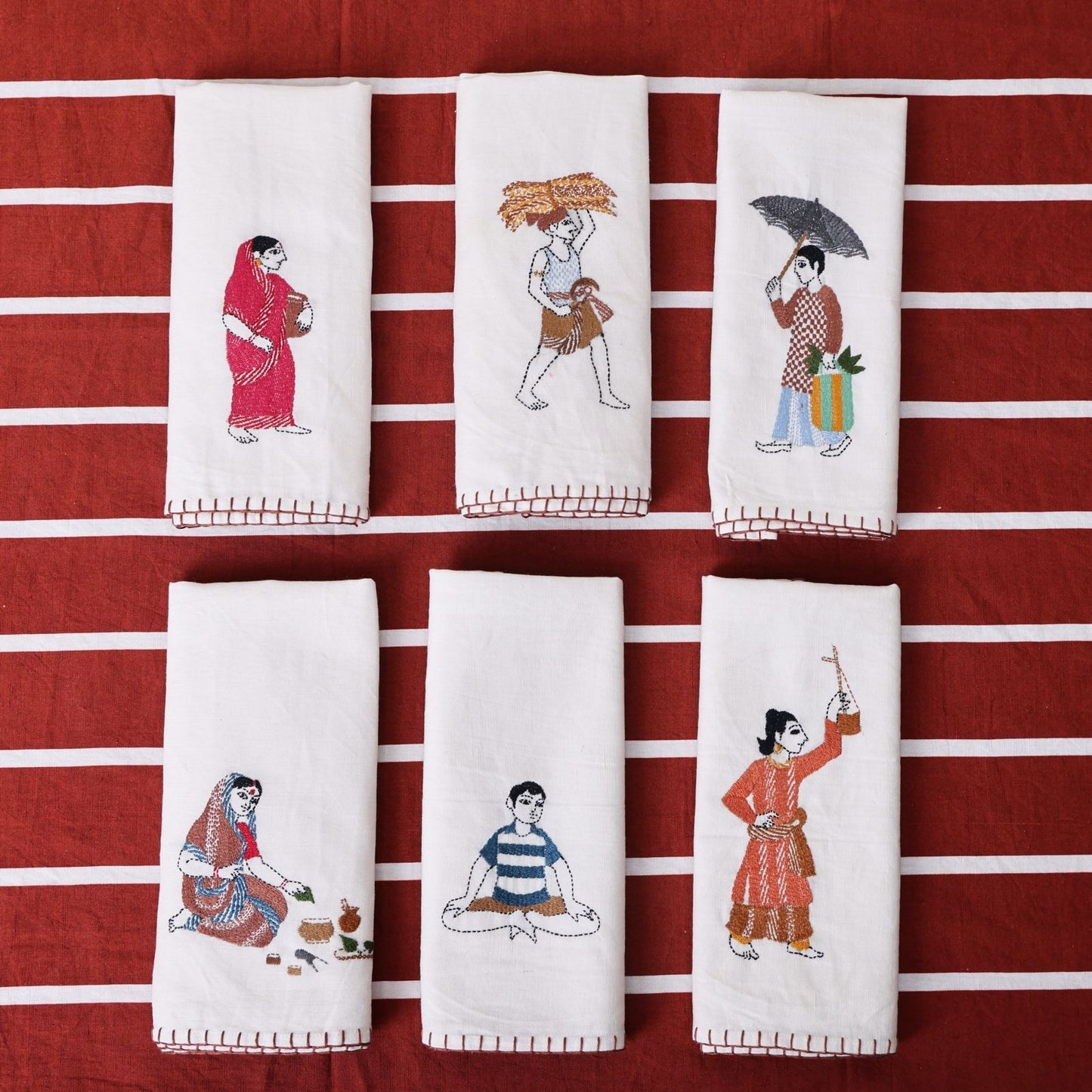 Kantha Embroidered Table Napkins