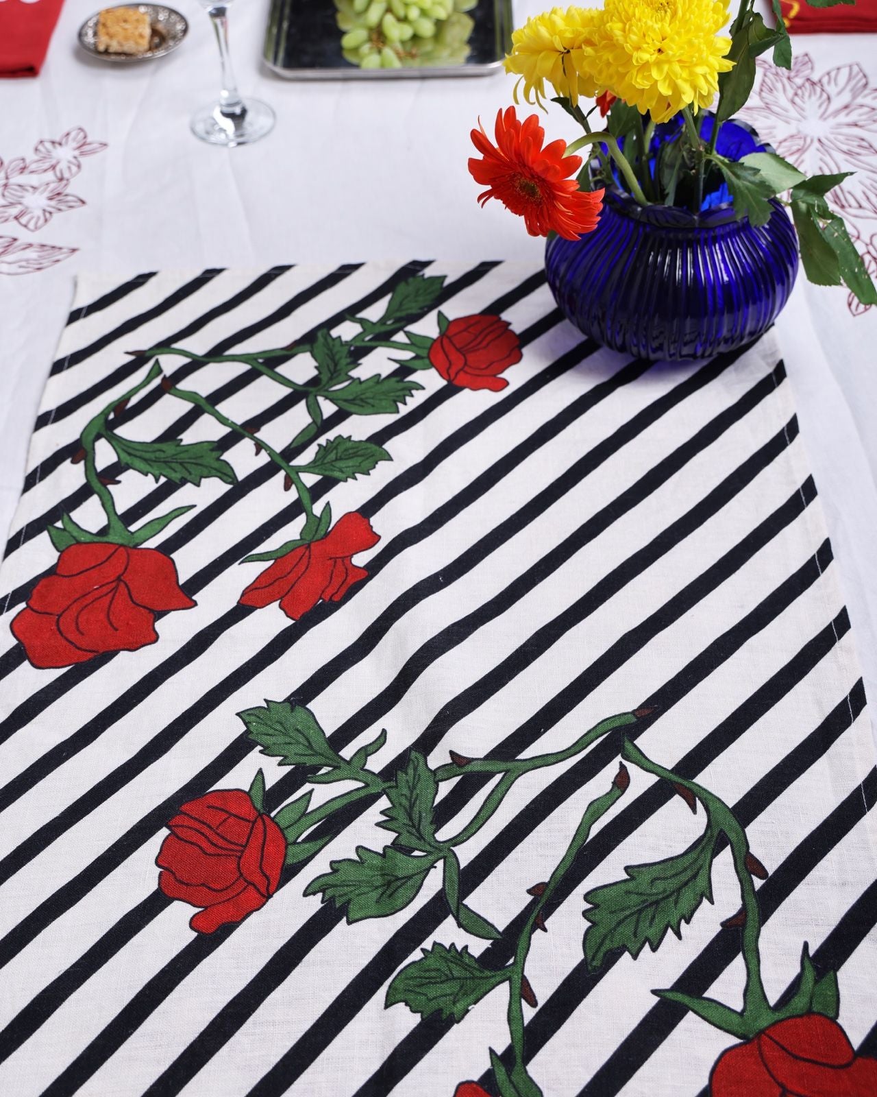 Rose Printed Tea Towel