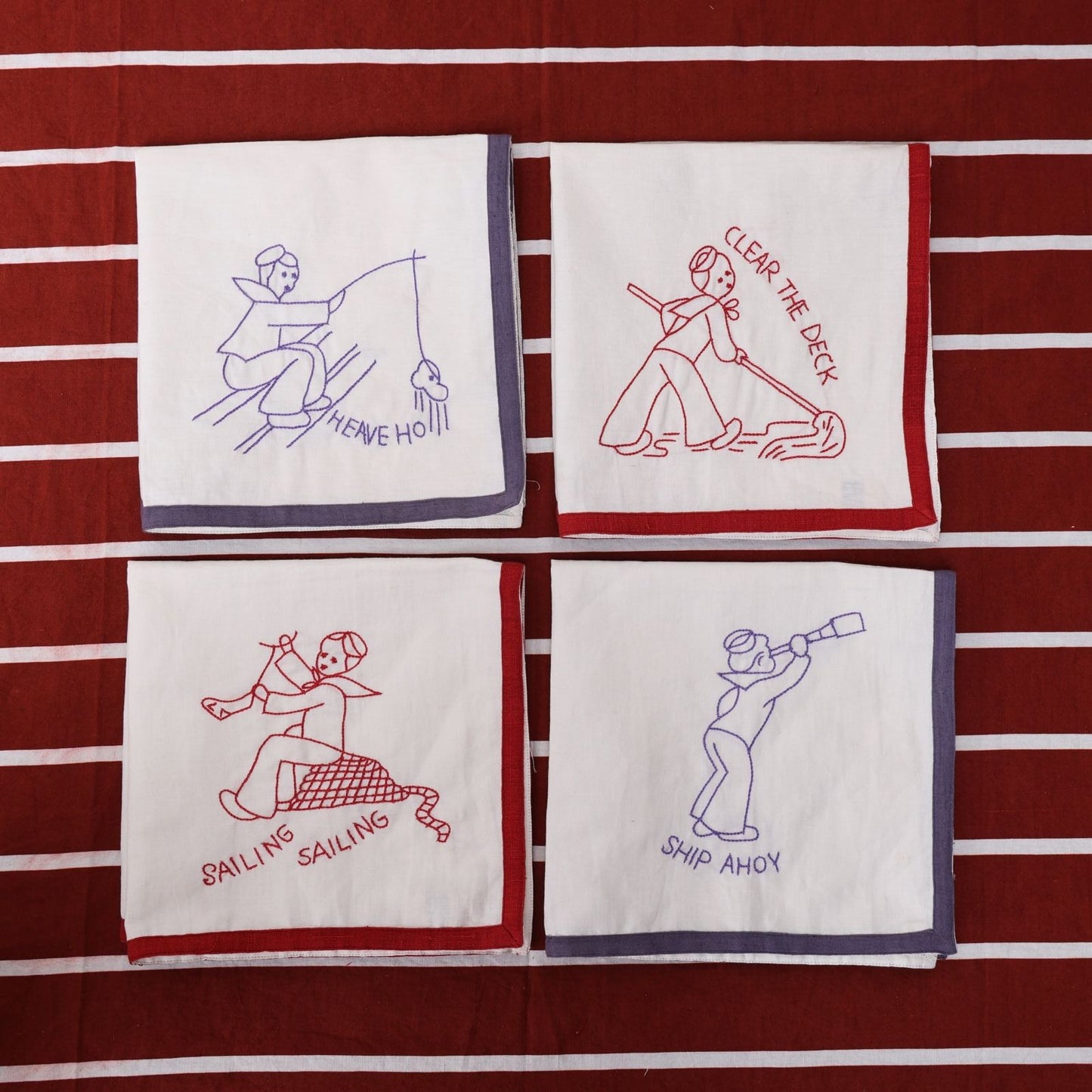Sailor Embroidered Table Napkin