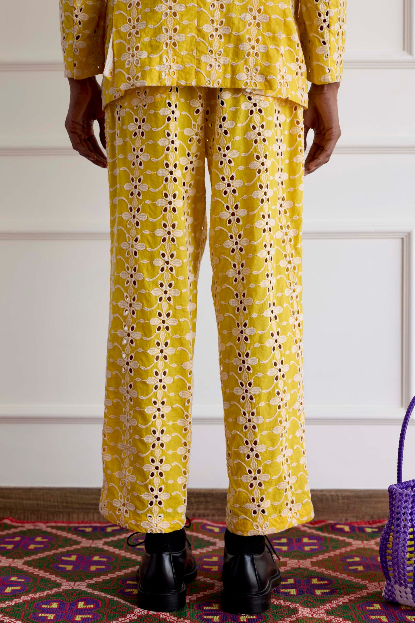 Floral Embroidered Pants