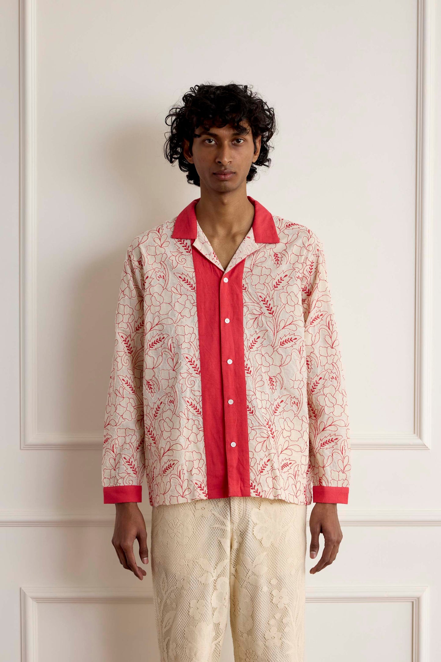 Red Embroidered Shirt