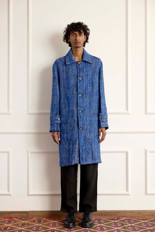 Textured Woven Long Blouson