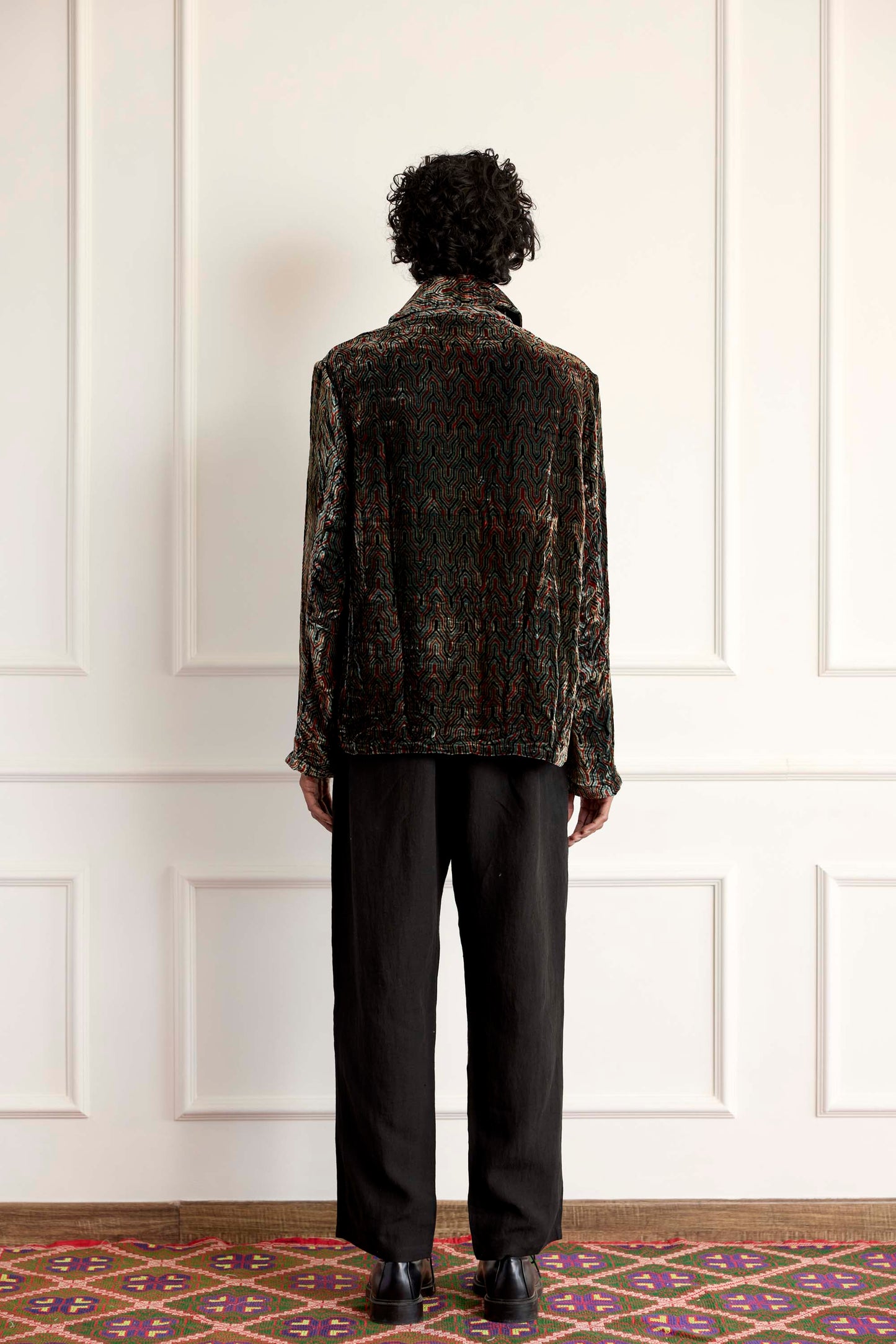 Printed Velvet Silk Blouson