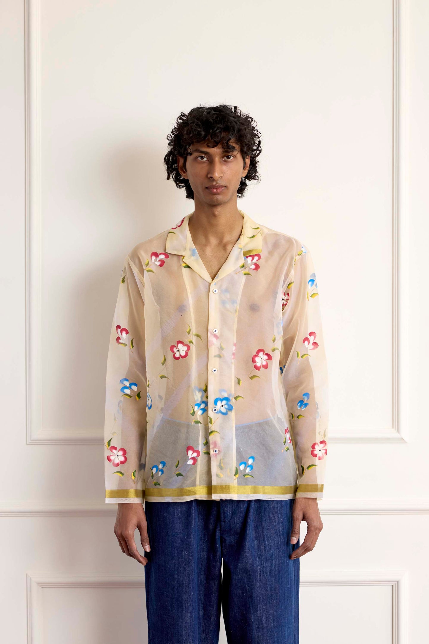 Hand painted silk shirt