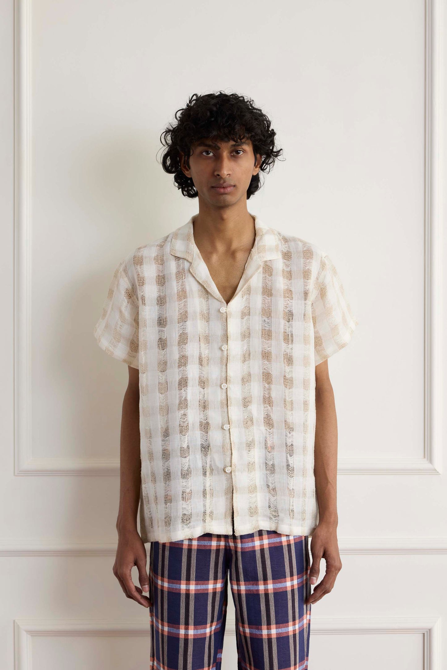 Ecru Loose Weave Shirt