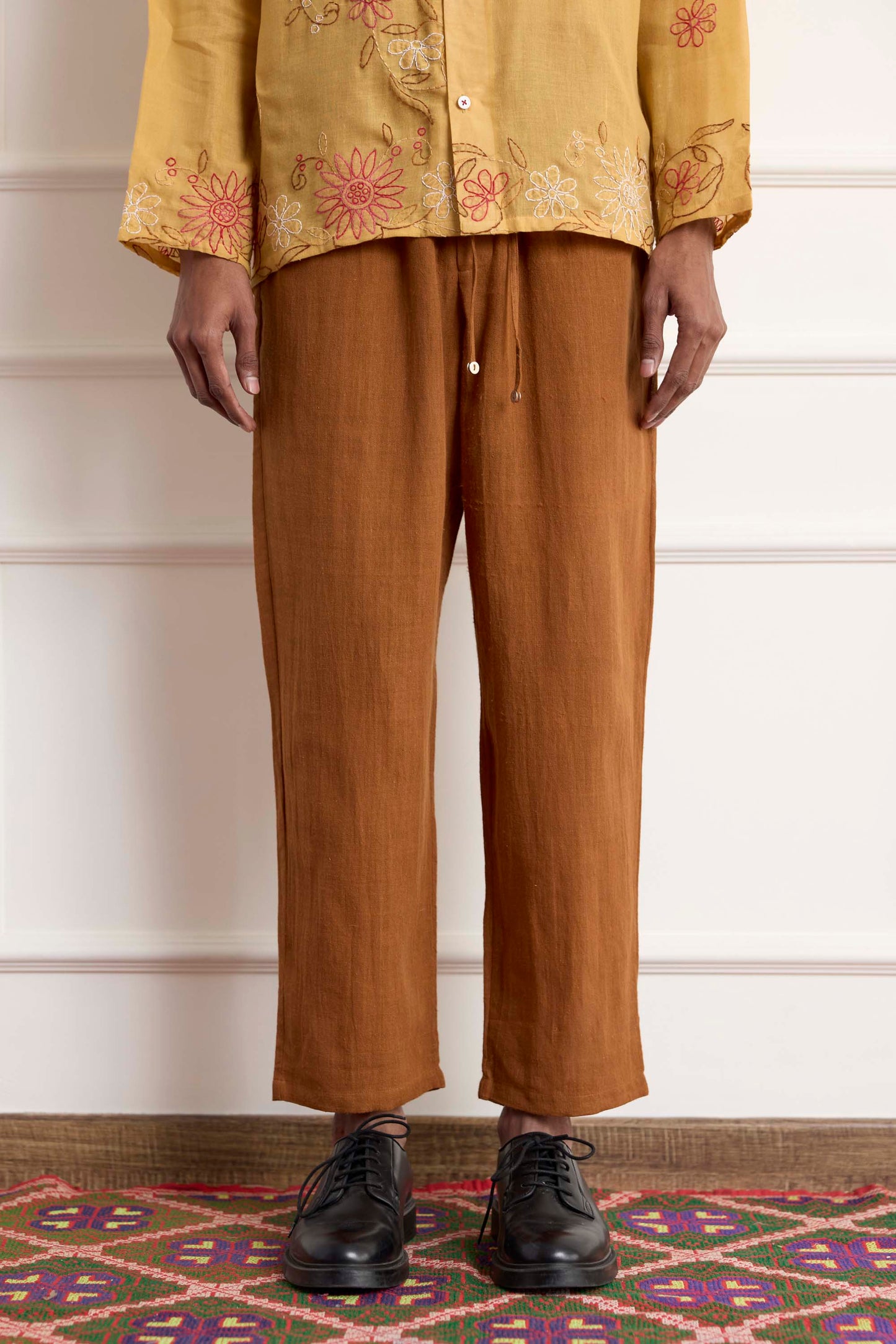 Brown Cotton Pants