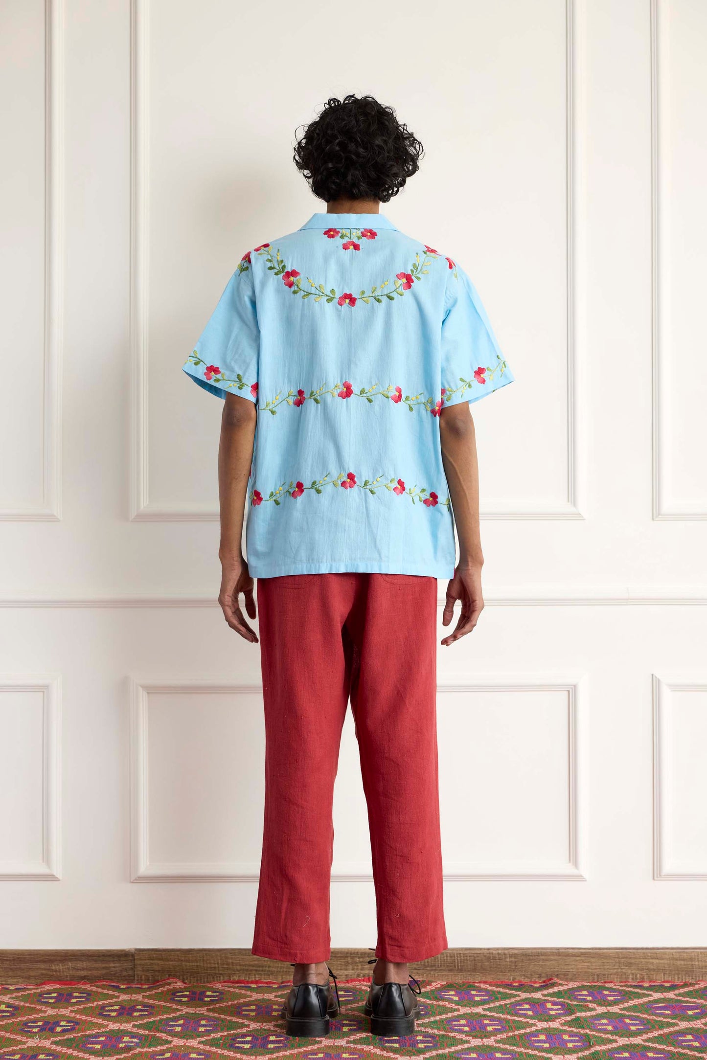 Vintage Floral Embroidered Shirt