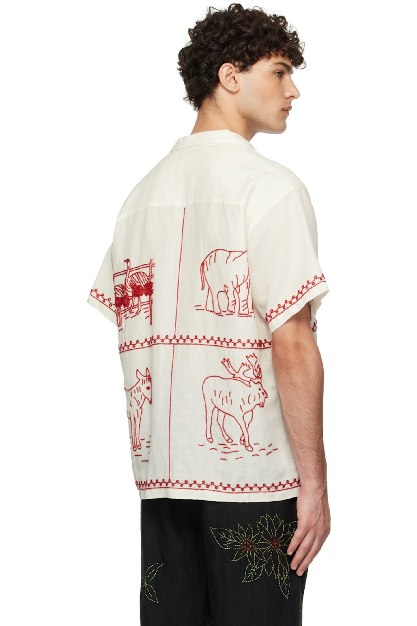 Bead Embroidered Linen Shirt