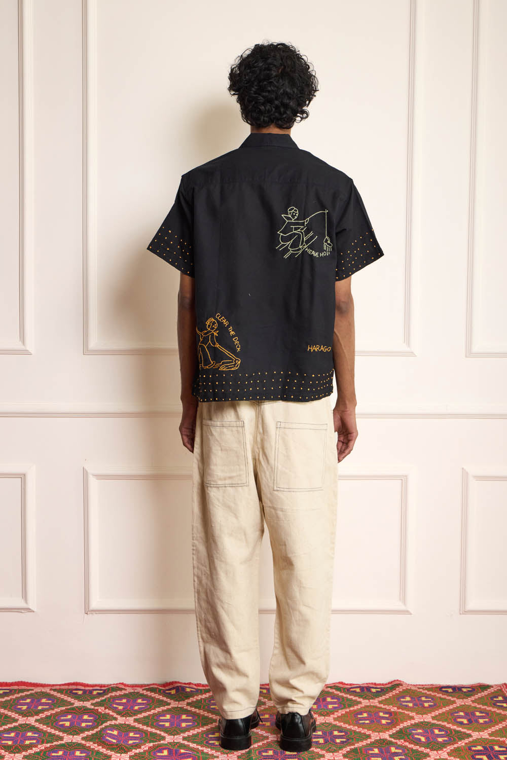 Black Sailing Embroidered Shirt
