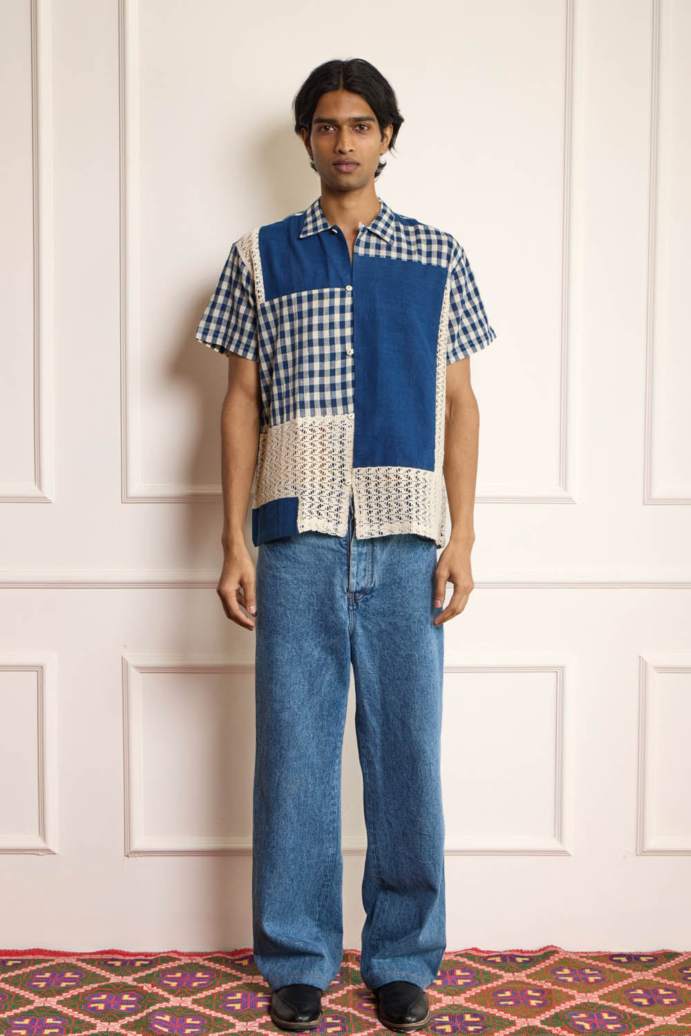 Blue Patchwork Shirt