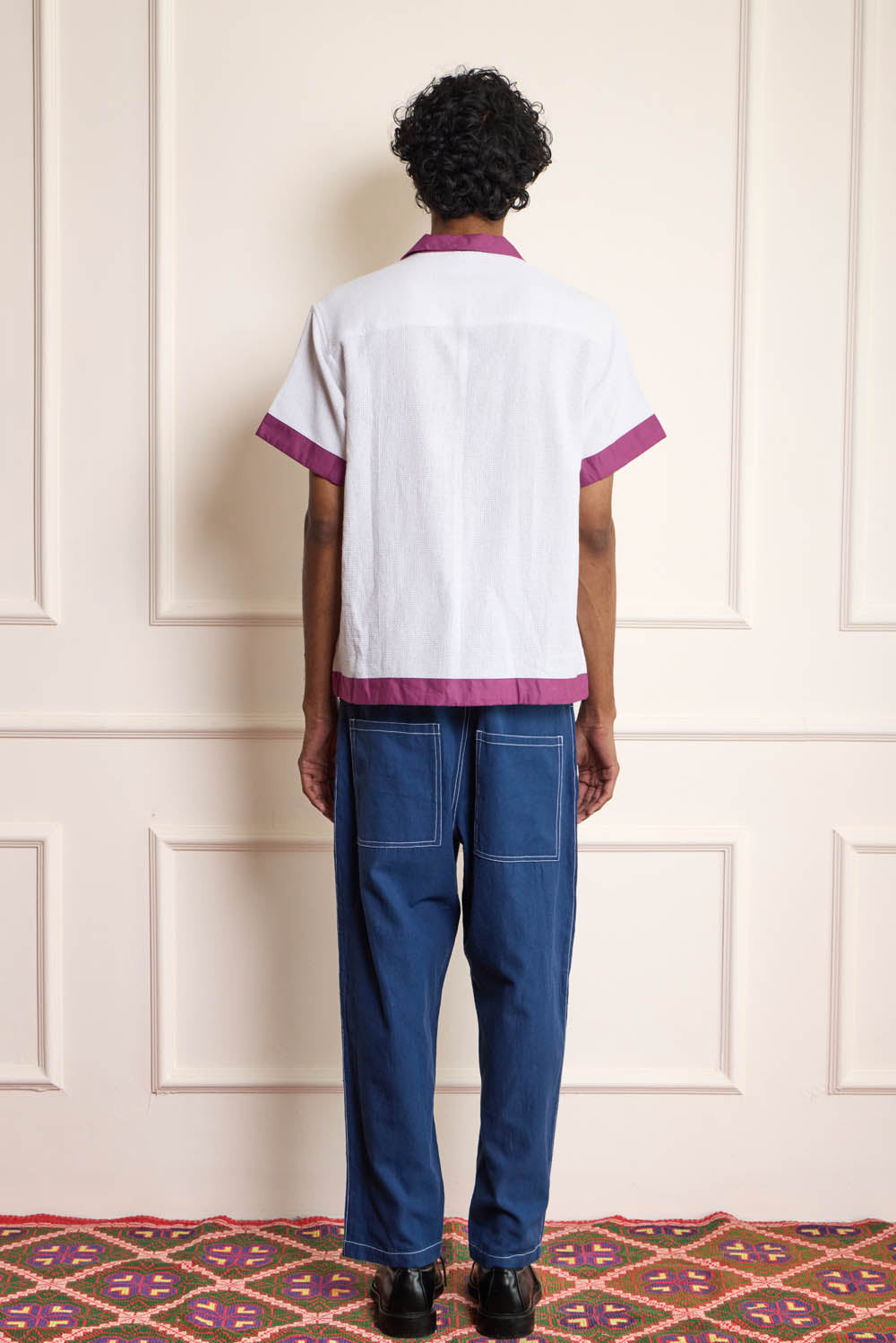Floral Cross Stitch Embroidered Shirt