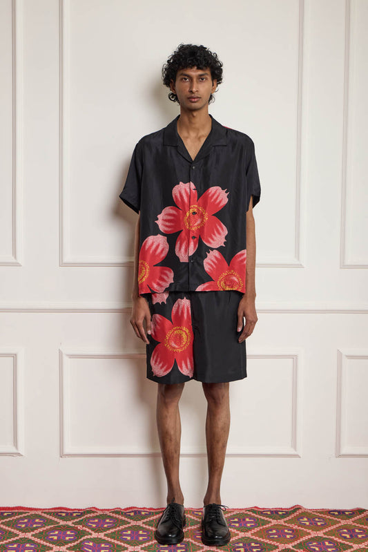 Floral Print Silk Shirt
