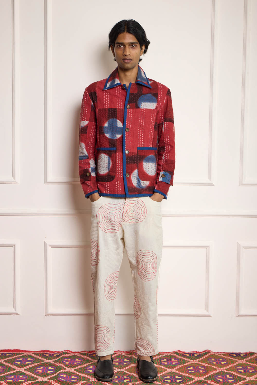 Clamp Dye Patchwork Kantha Jacket