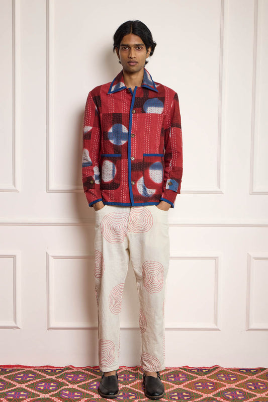Clamp Dye Patchwork Kantha Jacket