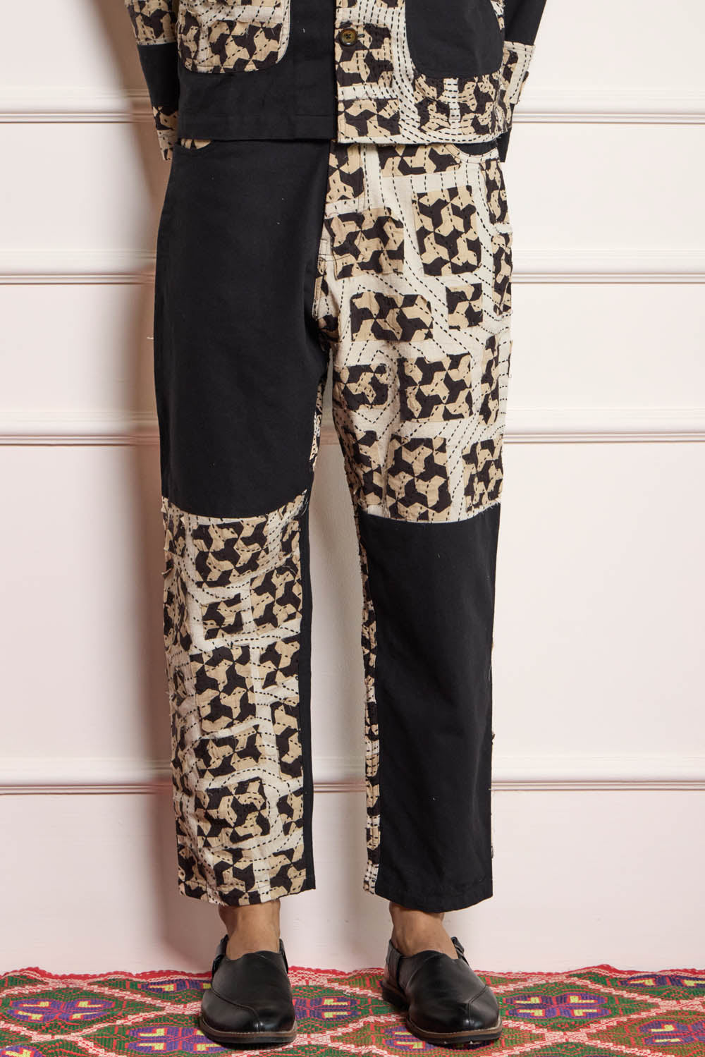 Patchwork High Waist Pants