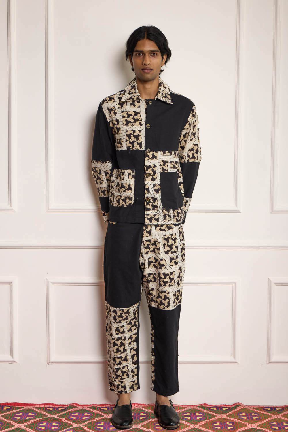 Patchwork High Waist Pants