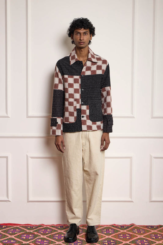 Ikat Kantha Quilted Jacket