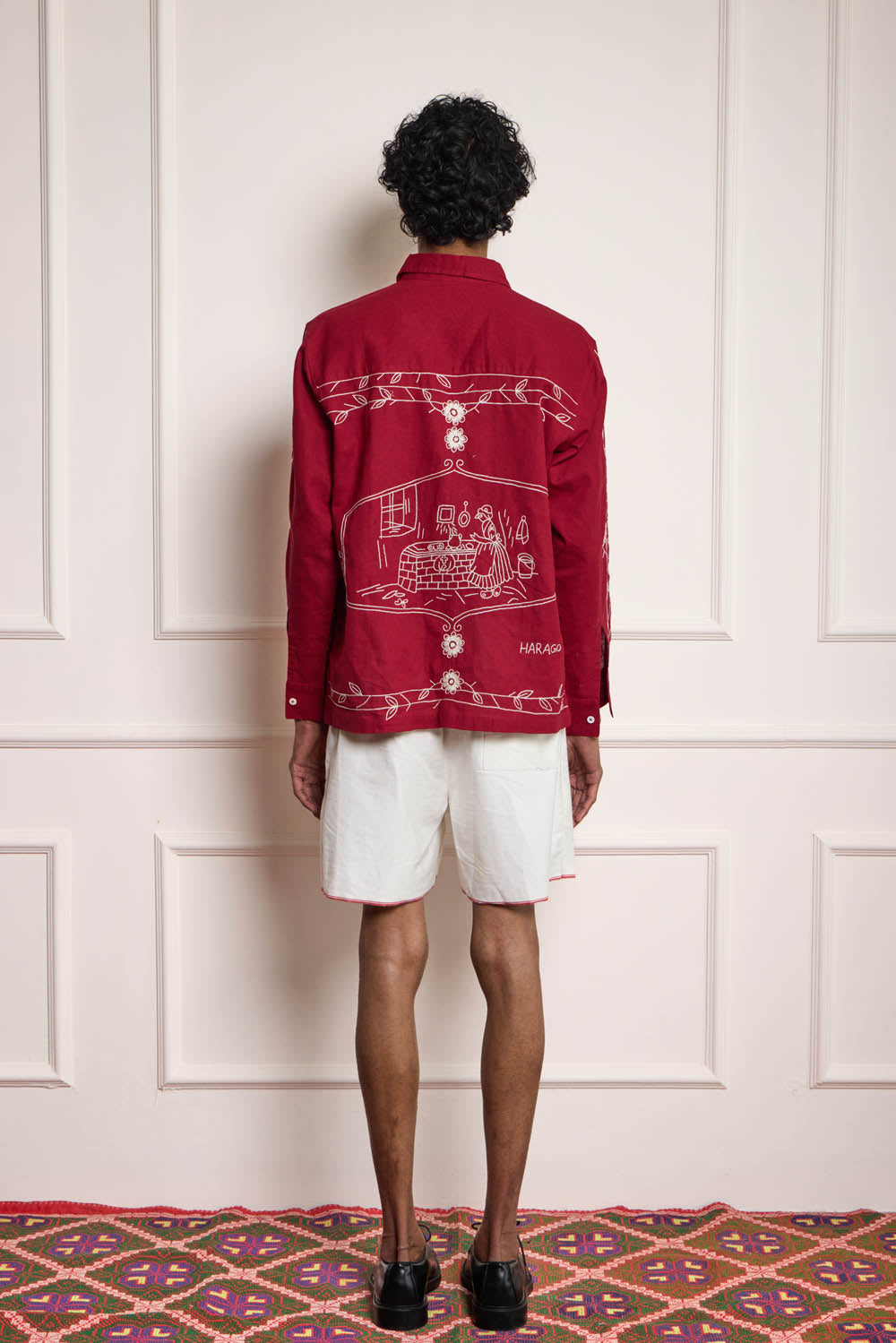 French Tea Towel Embroidered Shirt