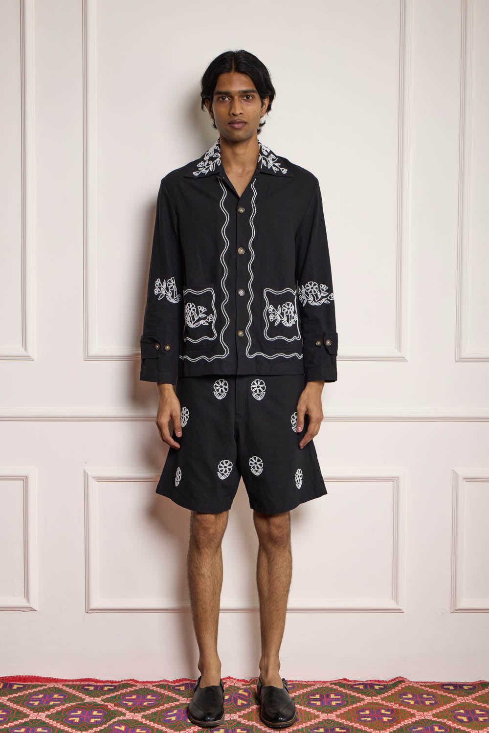 Bead Embroidered Blouson Jacket