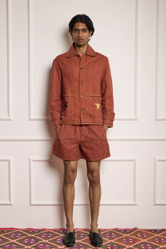 Applique Kantha Blouson Jacket