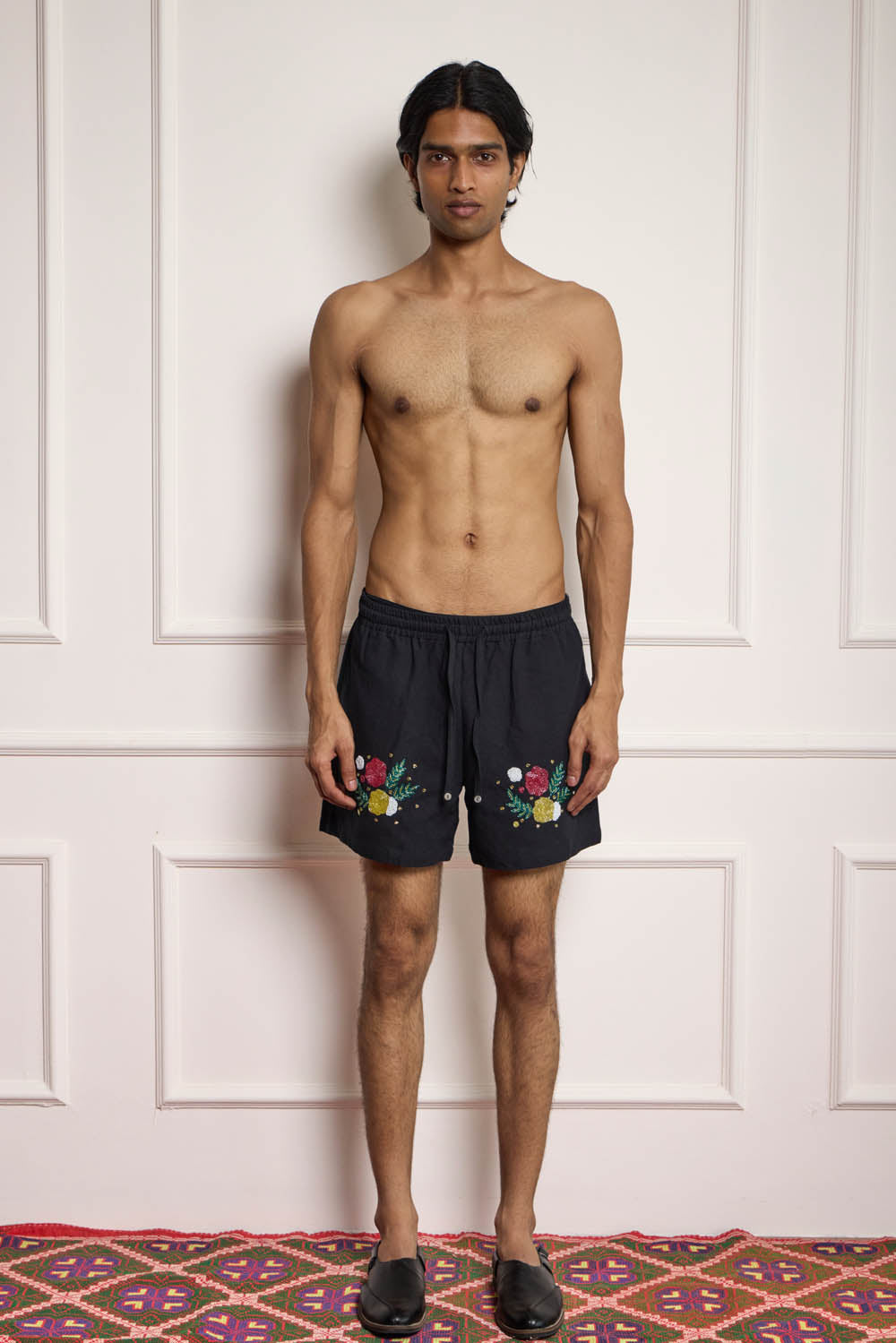 Floral Embroidered Shorts