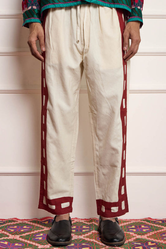Applique Side Seam Drawstring Trousers