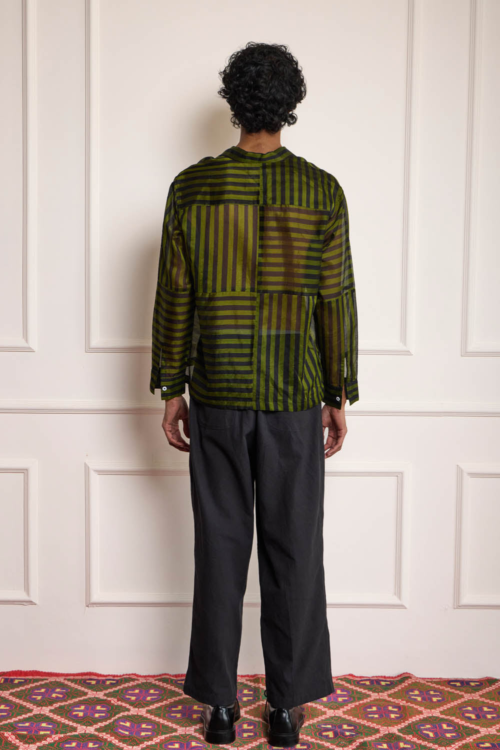 Silk Patchwork Shirt - Green