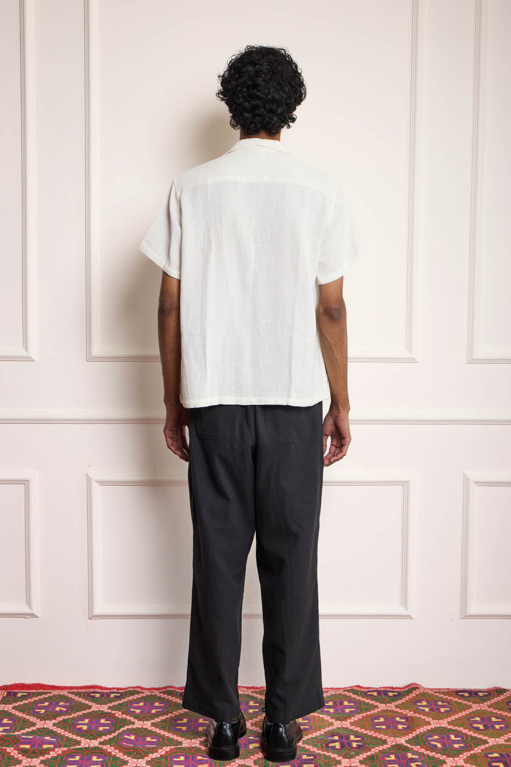 Floral Cross Stitch Embroidered Shirt